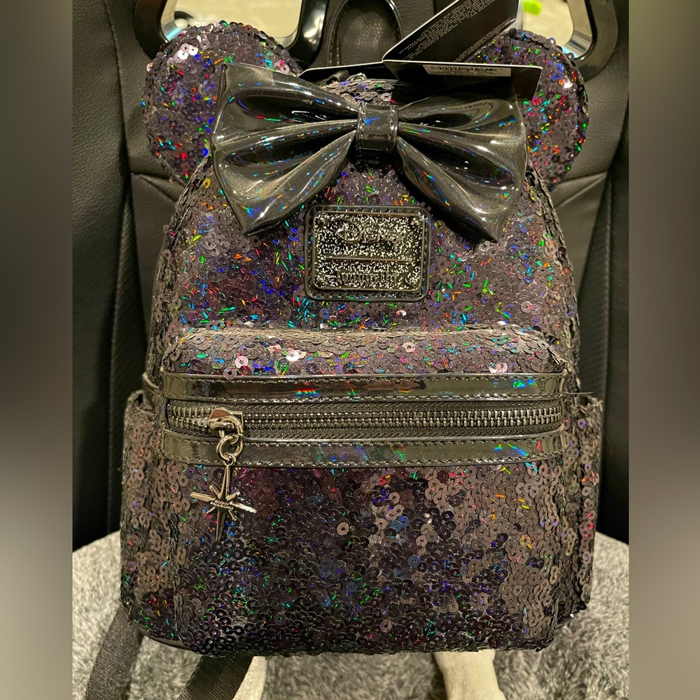 Loungefly X LASR exclusive Disney Celestial Dreams Black Sequin Mini backpack